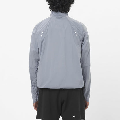 Salomon Shakeout Fly, Chamarra de Running para Hombre, Gris, Talla CH