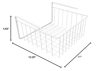 Southern Homewares White Wire Under Shelf Storage Organization Basket, 10", White