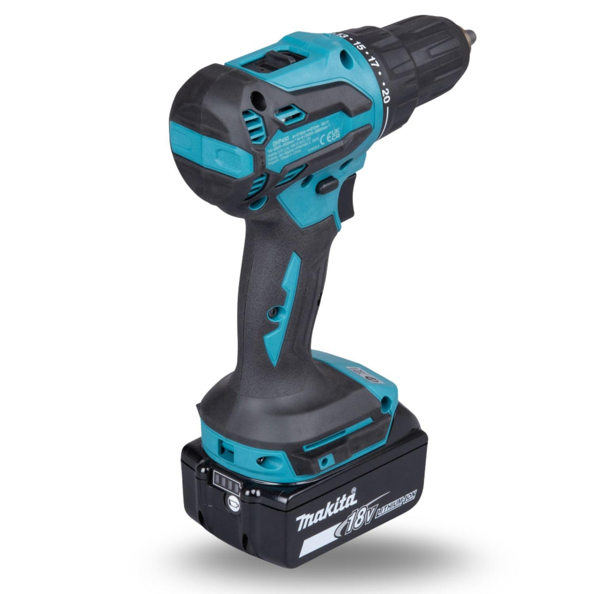Makita - Rotomartillo atornillador Inalambrico 18V - Modelo DHP490WVE (Incluye 2 baterías, cargador y estuche rígido)