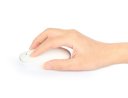 Manhattan 190329 Mouse Óptico Inalámbrico USB Blanco 1200 dpi con Nano Receptor | Mouse Ergonómico Ambidiestro para PC y Mac, Accesorios para Computadora y PC Gamer