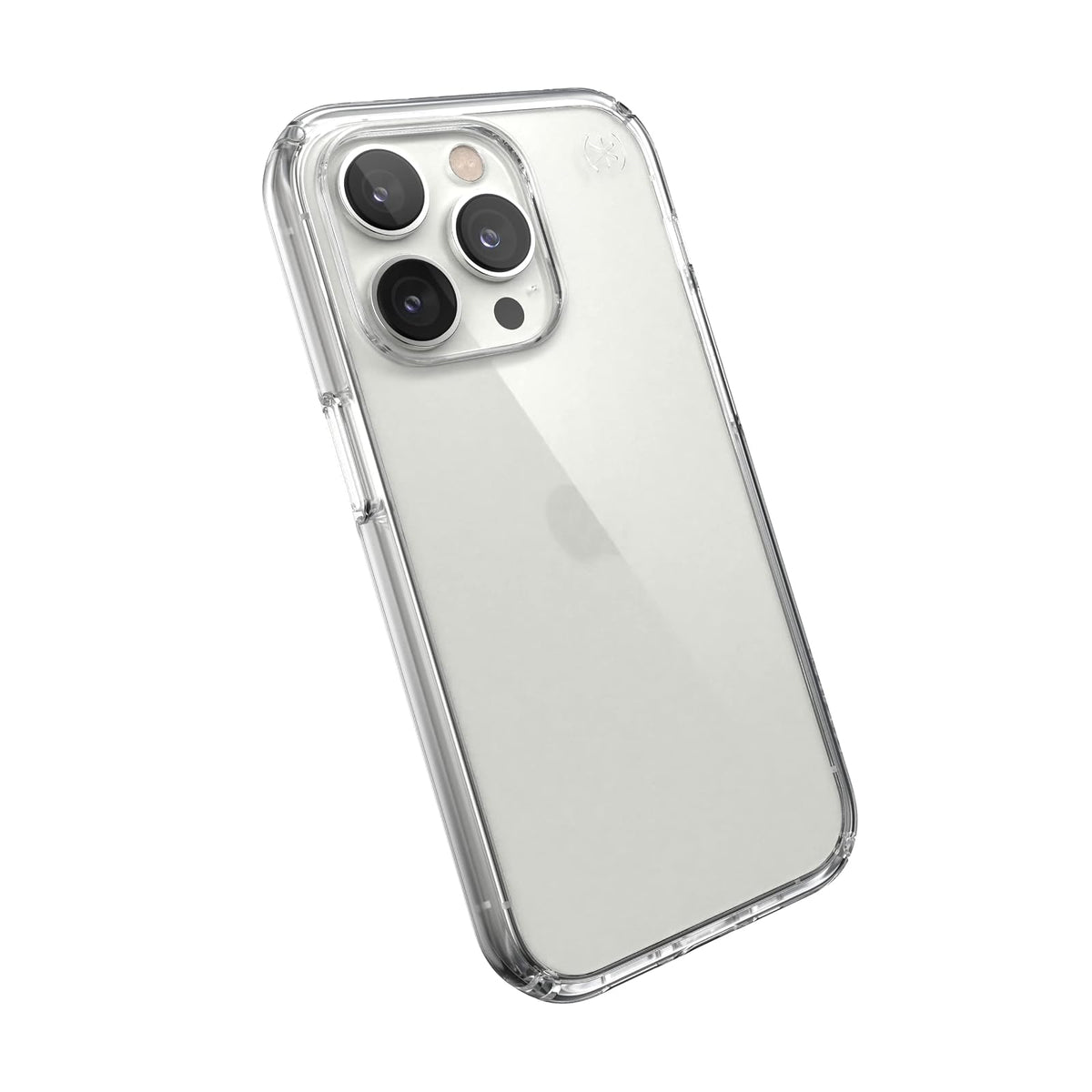 Speck Presidio Perfect Clear Funda Compatible con iPhone 14 Pro, Protección Caídas 4m, Bisel Elevado, Protección Antimicrobiana - Transparente