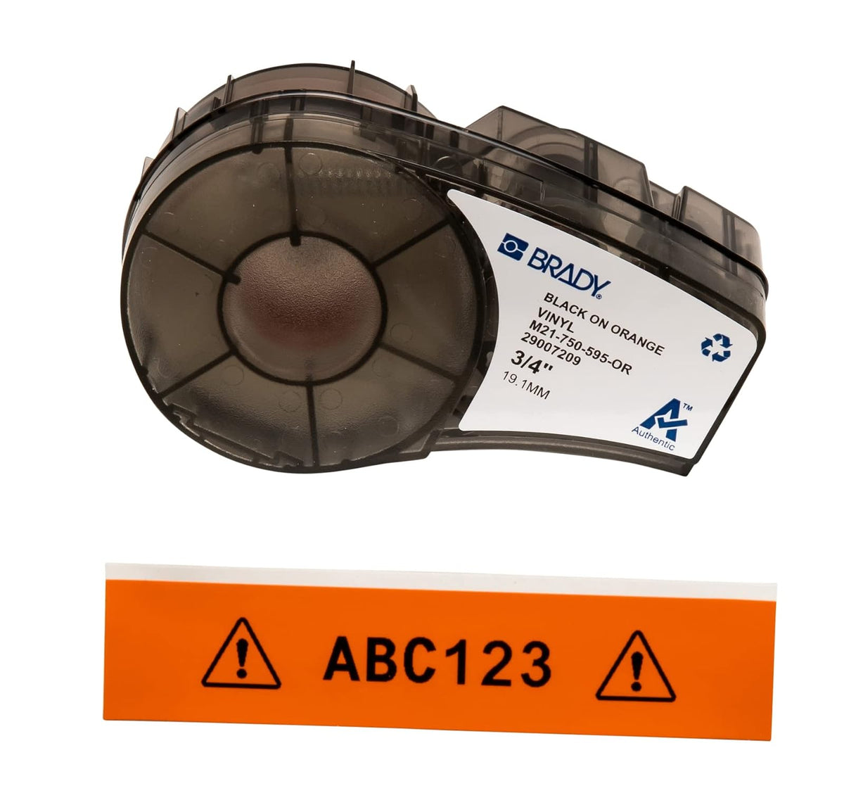 Brady M21 Cinta de Vinilo para Etiquetadora BMP21, Colores y Anchos Surtidos - M21-750-595-OR - .75"