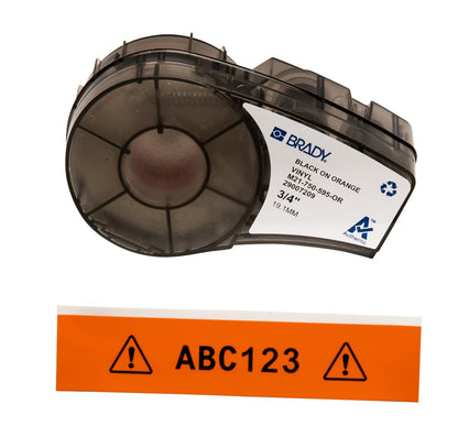Brady M21 Cinta de Vinilo para Etiquetadora BMP21, Colores y Anchos Surtidos - M21-750-595-OR - .75"