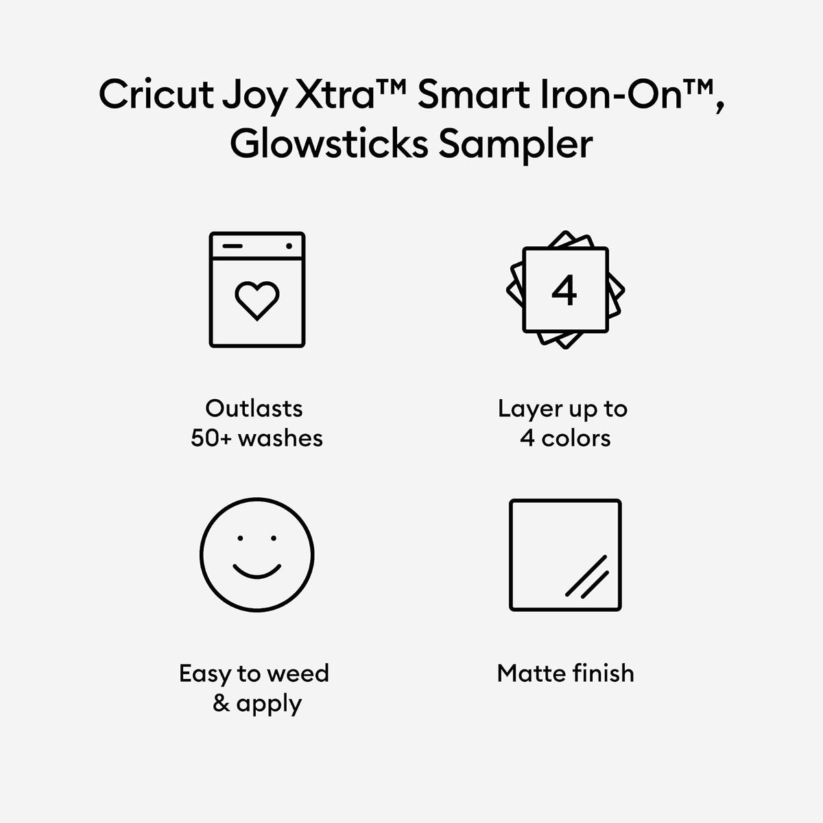 Cricut Joy Xtra Smart - Muestreador de vinilo termoadhesivo para calcomanías, proyectos de bricolaje y más, Outlast 50+ lavados, corte sin colchón, amplia aplicación, (9.5 x 12 pulgadas)