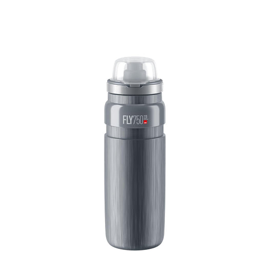Elite Fly MTB - Botella de 750 ml (Gris, Tex) - Botella de Bicicleta de montaña Ultraligera y Duradera con Tapa Protectora