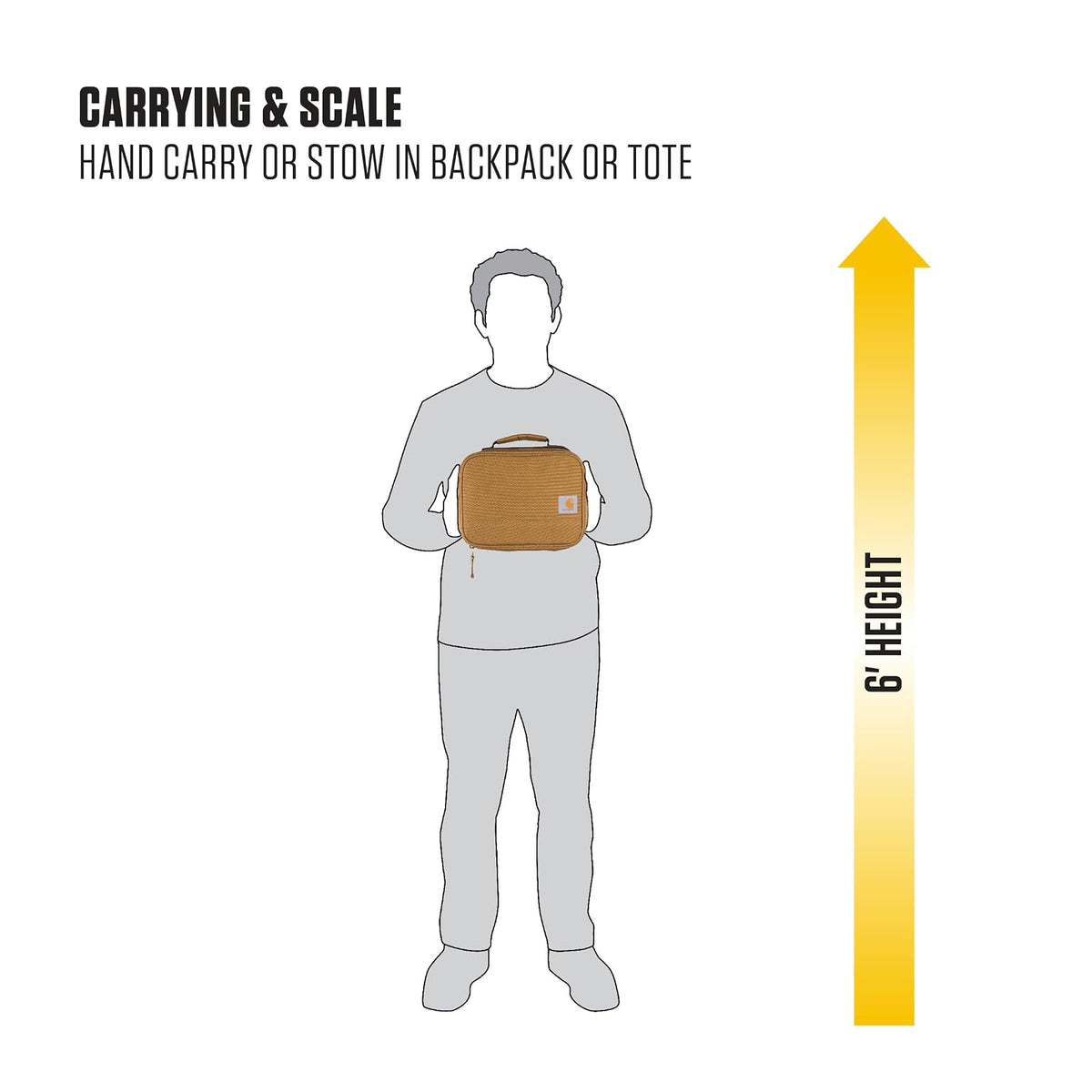 Carhartt - Enfriador de almuerzo aislado para hombres y mujeres, almuerzo totalmente aislado pálido para el trabajo, al aire última intervensión y uso diario, 4 latas (negro)