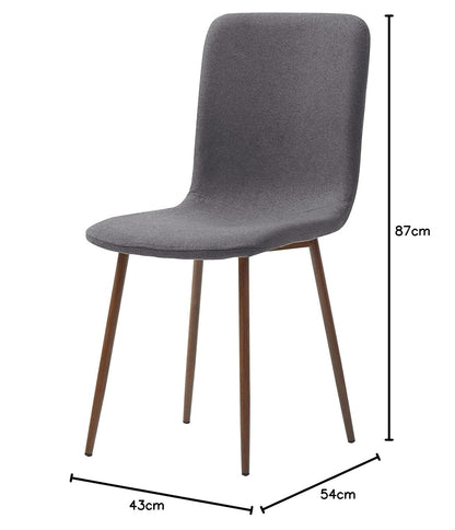 Sochic Silla Hanoi de Comedor Gris Obscuro con Patas de Metal Efecto Madera, Tapizada con Tela Lino y Estructura de Metal