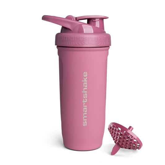 SmartShake Reforce Rosa Botella Mezcladora de Acero Inoxidable 900 ml, Libre de BPA