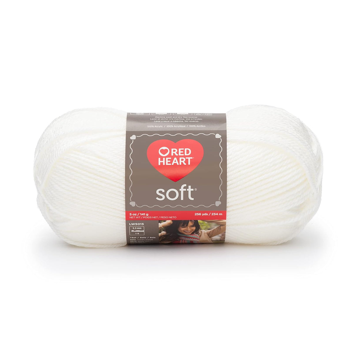 Red Heart - Hilo blanco suave - Paquete de 3 unidades de 141 g/5 oz - Acrílico - 4 Medianos (Peinado) - 256 yardas - Tejer/Crochet