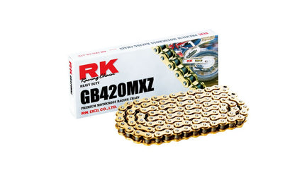 RK 420MXZ Cadena 420x110 - Compatible con: Honda CRF80F 2004-2009, Oro