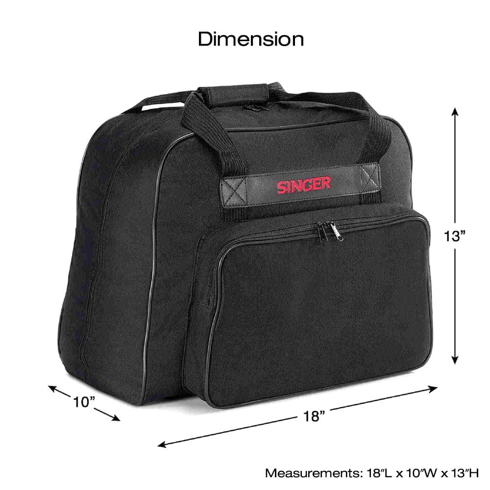 SINGER Bolso para máquina de coser, universal, Negro, 1 | Amplio interior acolchado, exterior de lona duradera, cierre de cierre rápido, bolsillo frontal grande, cómodo de llevar