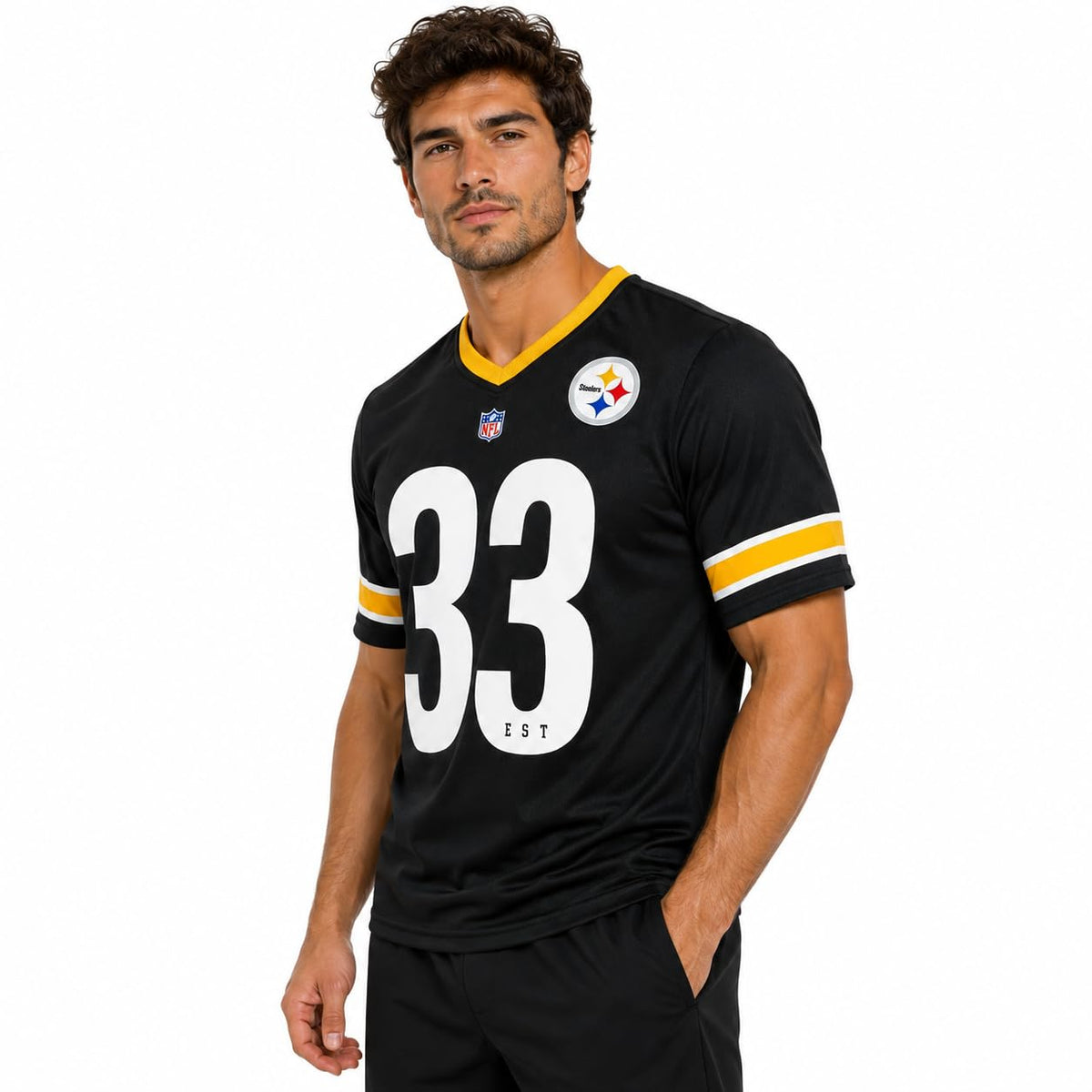 NFL Fan T-Shirt Pittsburgh Steelers Negro para Hombre