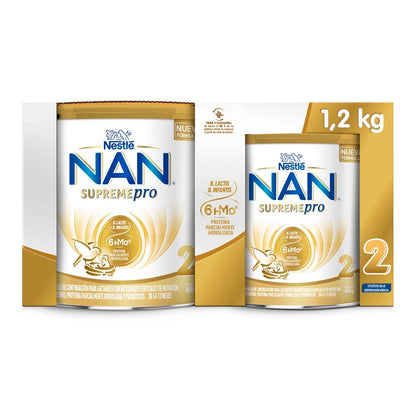 NAN 2 Supreme Pro Fórmula de Continuación 6-12 Meses Pack Lata 800 g + Lata 400 g