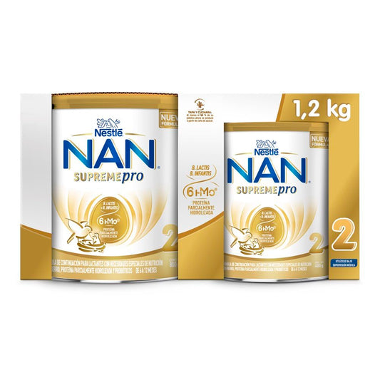 NAN 2 Supreme Pro Fórmula de Continuación 6-12 Meses Pack Lata 800 g + Lata 400 g