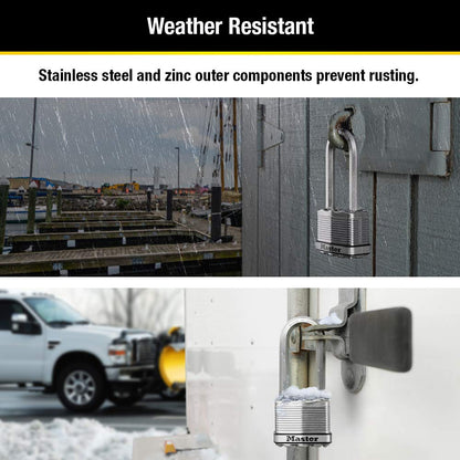 Master Lock M5XKADCCSEN Candado laminado de magnesio 2 Ancho de acero 0.95 cm de diámetro, Juego de grillete de 2.54 cm, Paquete de 1, 2-1/2-Inch Shackle, N/A