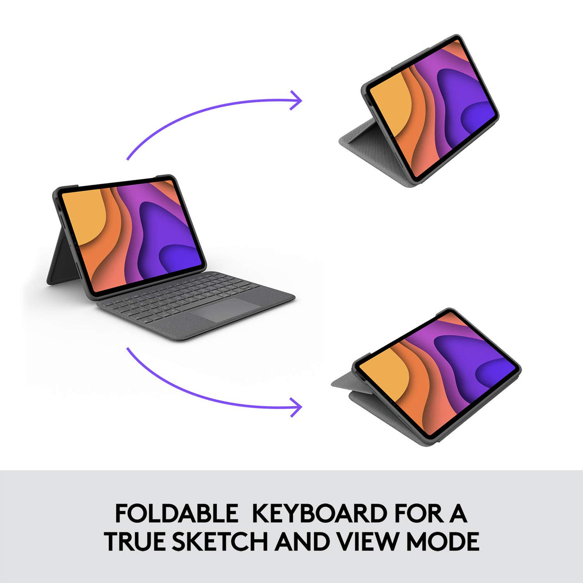 Logitech Folio Touch para iPad, Funda con Teclado con Trackpad y conexión Smart Connector para iPad Air (4ª y 5ª generación) - Grafito