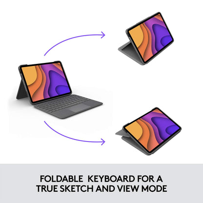 Logitech Folio Touch para iPad, Funda con Teclado con Trackpad y conexión Smart Connector para iPad Air (4ª y 5ª generación) - Grafito