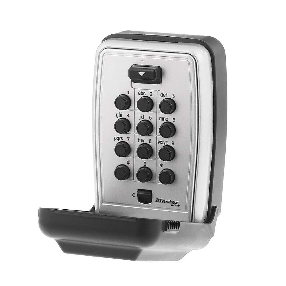 Master Lock Caja de seguridad, establece tu propio botón de combinación, Montura para pared, 3-1/8" W, Negro