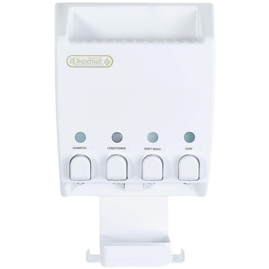Better Living Ulti-Mate - Dispensador de champú y jabón, 4 x 14.5 FL. oz, Blanco