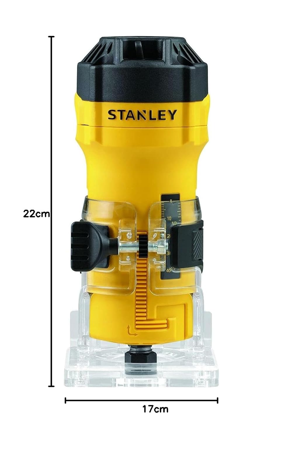 STANLEY Fresadora Eléctrica Base Fija 1/4" (6mm), Rebajadora y Rebordeadora, Metal y Plástico, 550W, ST55