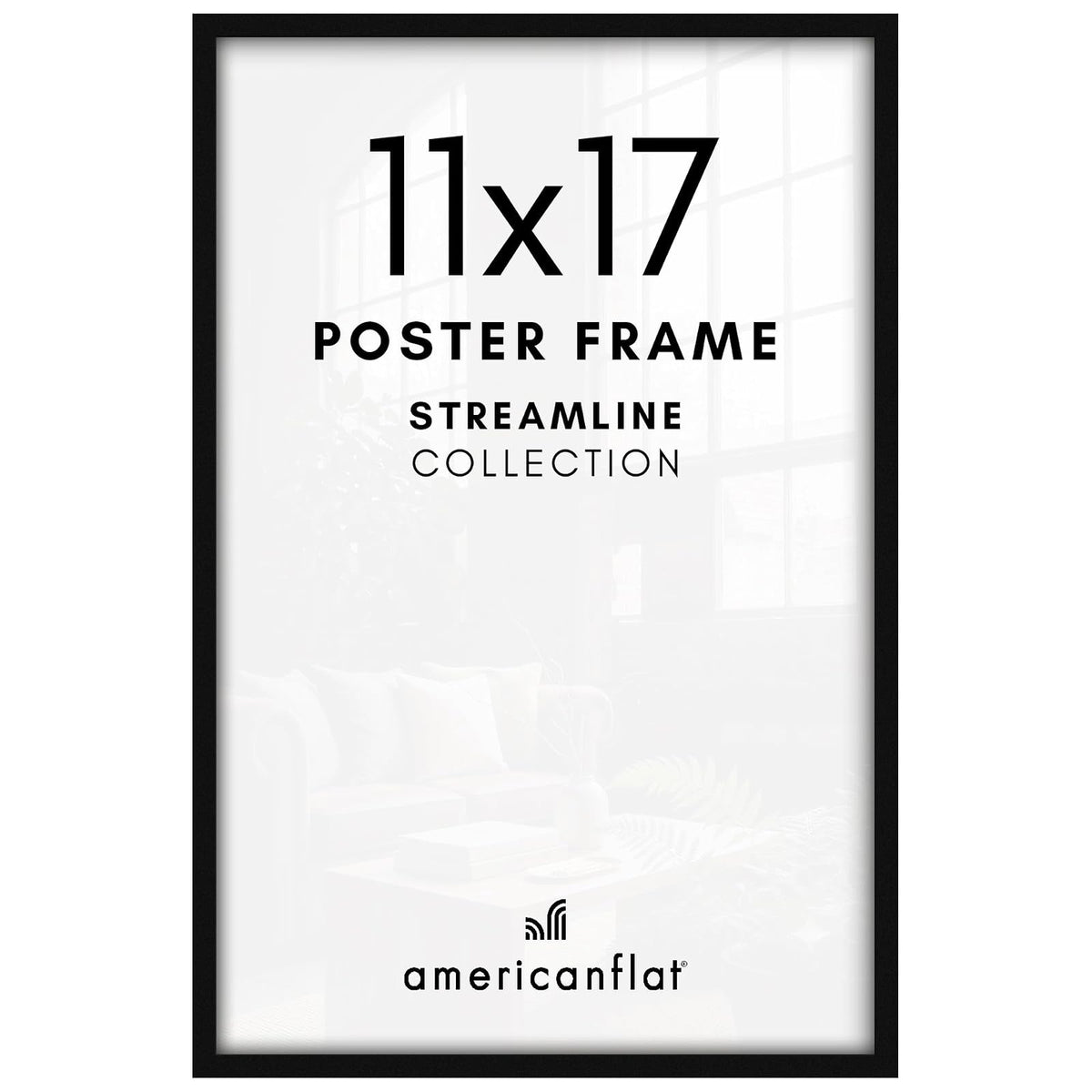 Americanflat Marco de Fotos con Frente de Plexiglás - Negro - 27,94 x 43,18 cm (11 X 17 pulg.)