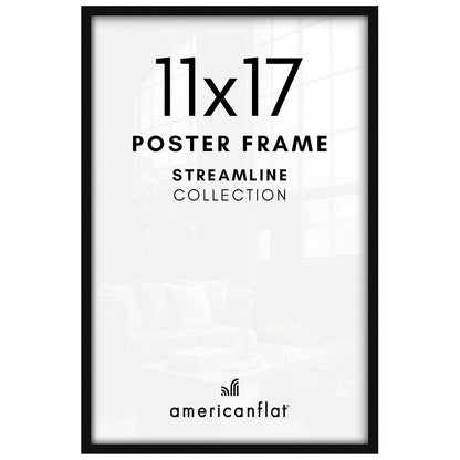 Americanflat Marco de Fotos con Frente de Plexiglás - Negro - 27,94 x 43,18 cm (11 X 17 pulg.)