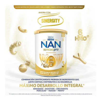 NAN 3 Supreme Pro Alimento Para Niños A Base de Leche, 1 Año, Lata 1.2 kg