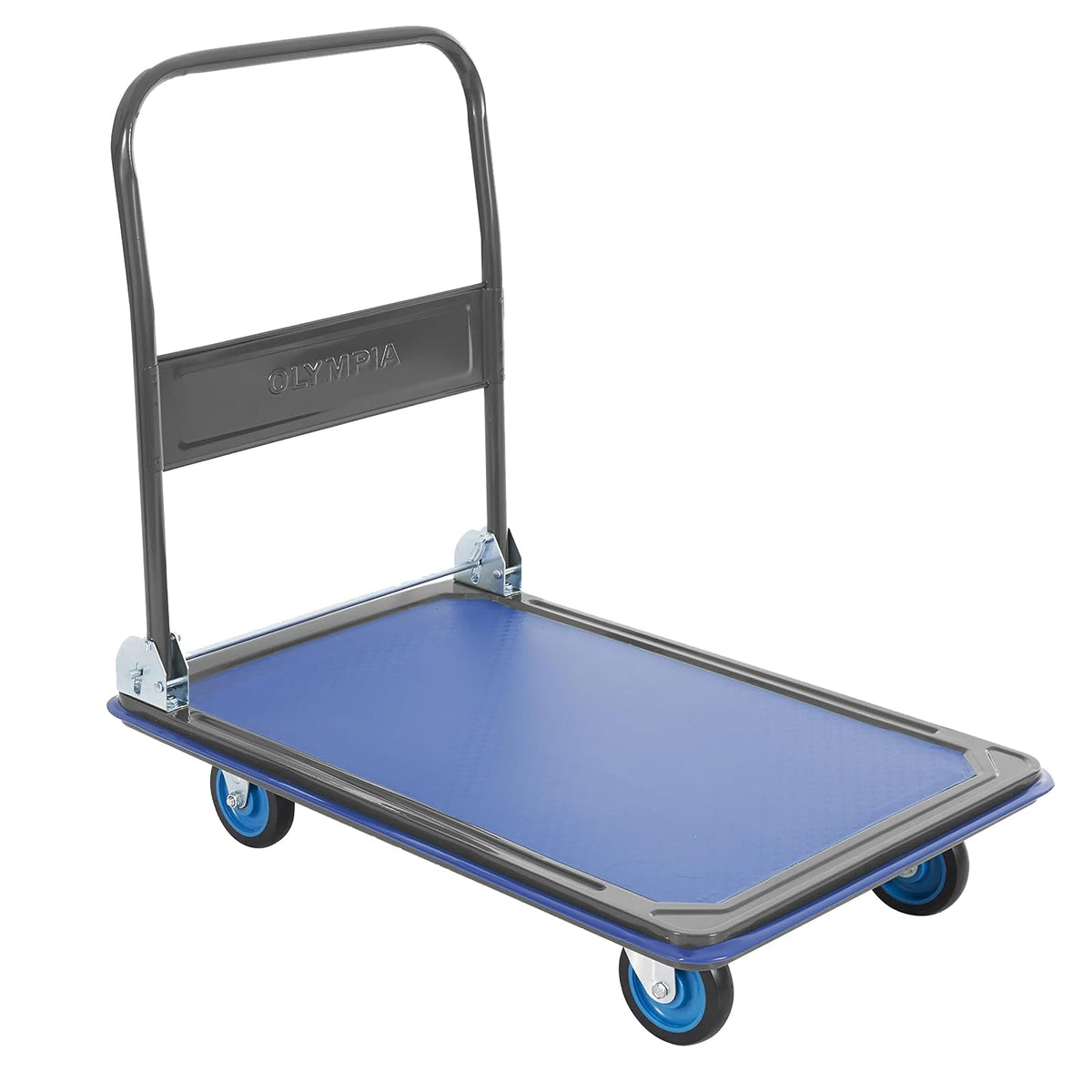 Olympia Tools - Carro plegable de empuje de 600 libras. Capacidad de camión de plataforma resistente con ruedas giratorias de 360°, color negro