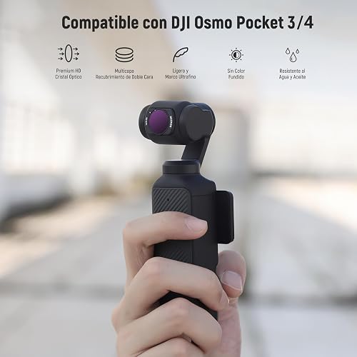 NEEWER Juego Filtro Magnético ND Compatible con dji Osmo Pocket 3 / Pocket 4 / Xtra Muse,CPL ND (8/16/32/64/128/256/1000) ND8/PL ND16/PL ND32/PL ND64/PL LPR Difusión Negra 1/4