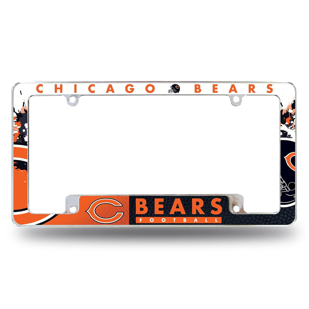Rico Industries Marco de Placa Cromado con Licencia Oficial NFL - Chicago Bears - Primario