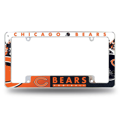 Rico Industries Marco de Placa Cromado con Licencia Oficial NFL - Chicago Bears - Primario