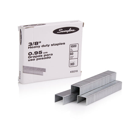 Swingline Grapas Staples 35318 | 3/8 pulgadas, capacidad de 60 hojas, 100/tira, 1000/caja, 1 paquete