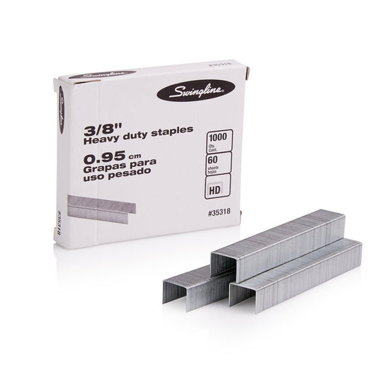 Swingline Grapas Staples 35318 | 3/8 pulgadas, capacidad de 60 hojas, 100/tira, 1000/caja, 1 paquete