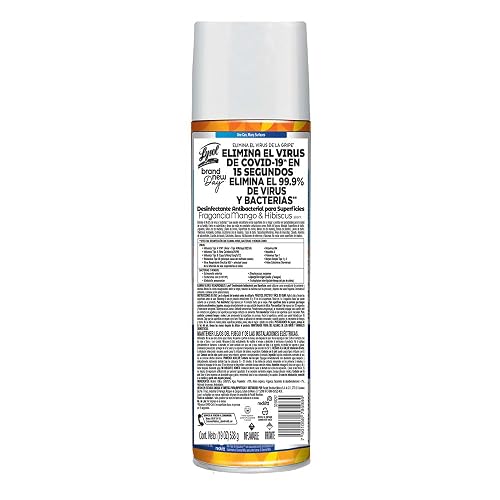 Lysol Desinfectante Antibacterial para Superficies Fragancia Mango & Hibiscus 538g g