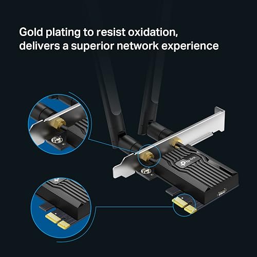 TP-Link WiFi 6 AX3000 PCIe WiFi Card Archer TX55E - Bluetooth 5.2, 802.11AX Adaptador inalámbrico de Doble Banda con MU-MIMO, OFDMA, latencia ultrabaja