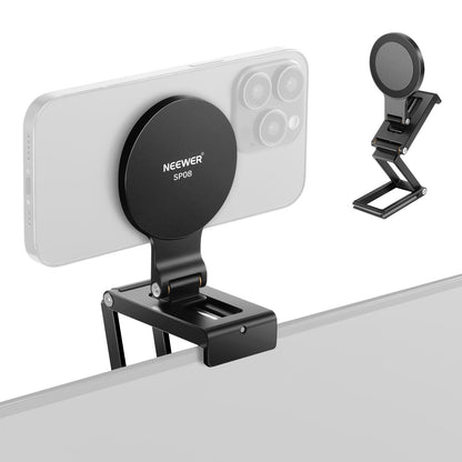 NEEWER Soporte de Cámara Continuidad para Monitor Escritorio,Soporte Magnético Triple Plegable Camera Webcam con Base Tipo Arca,Compatible con MagSafe iPhone iMac Escritorio Mac Portátil Samsung,SP08