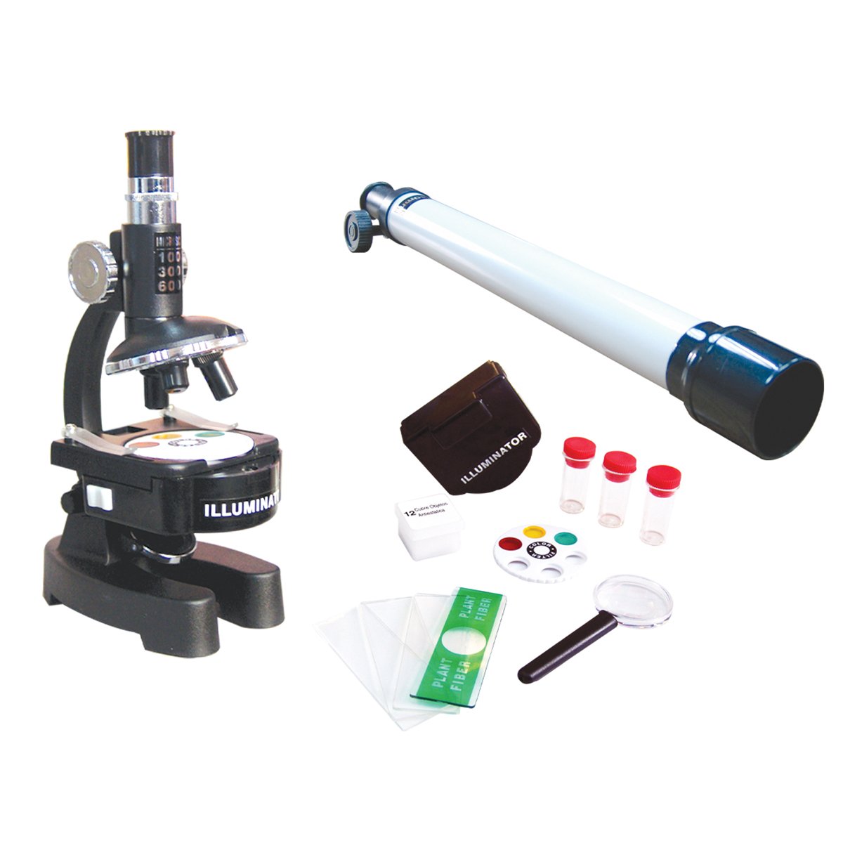 Mi Alegría Set Microscopio100X 300X 600X y Telescopio 30X 40mm