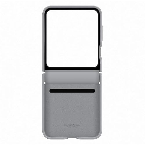 Samsung Galaxy Flip6 Flap Vegan Leather Case Color: Gris