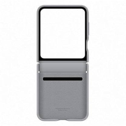 Samsung Galaxy Flip6 Flap Vegan Leather Case Color: Gris