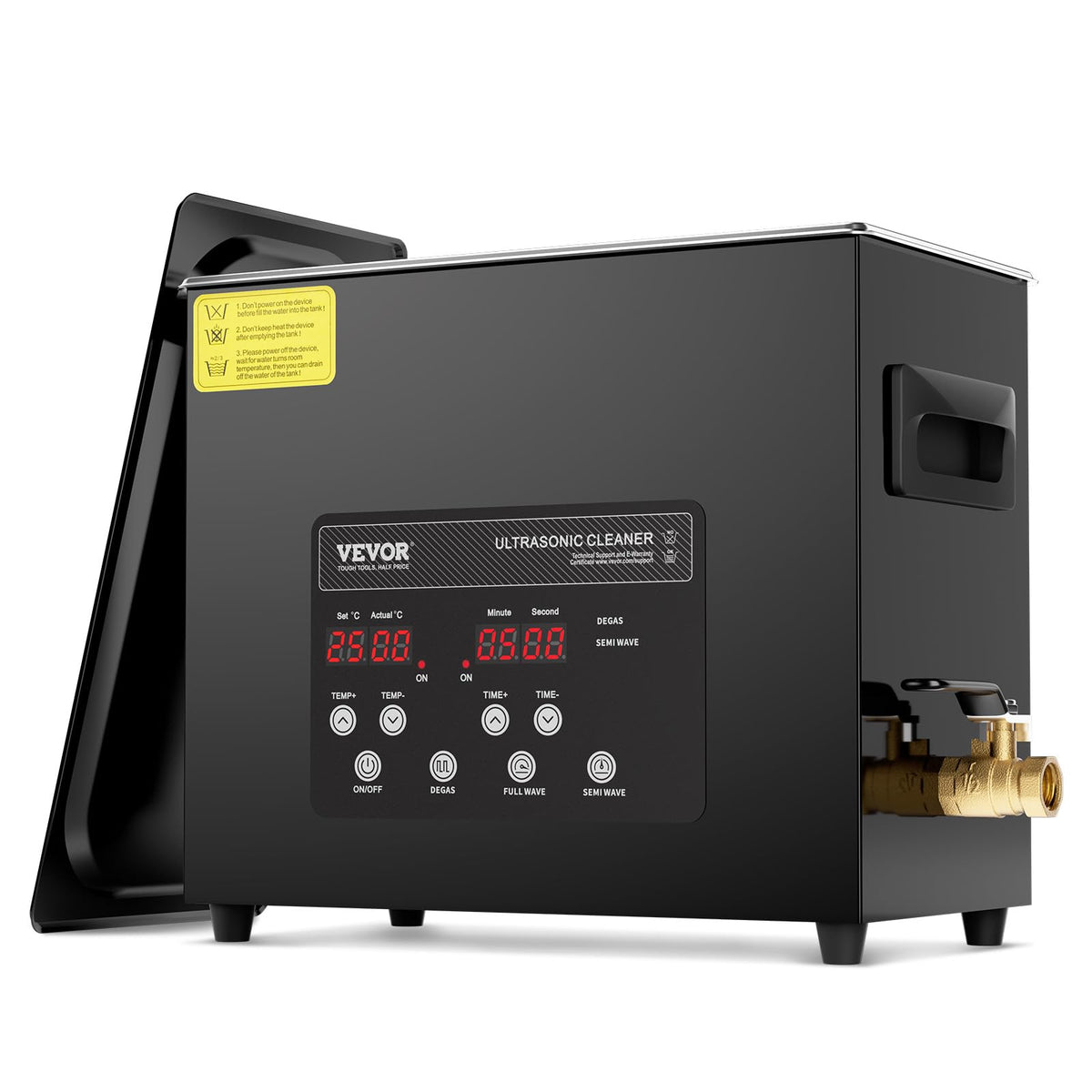 VEVOR Limpiador ultrasónico de 6 l con calentador de cesta y temporizador de 180 W