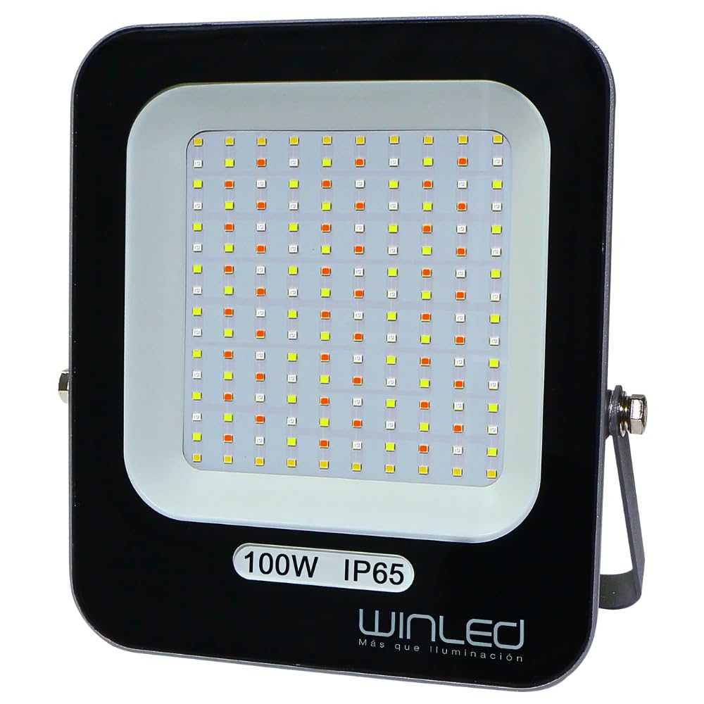Reflector Winled WRE-015 Slim LED 50W SMD RGB Con Control Remoto, Multicolor, 6,000 Lúmenes Maximo. 16 Colores, Encendido, Apagado, 4 Programas y Atenuador, IP65 Ideal para Exteriores e Interiores