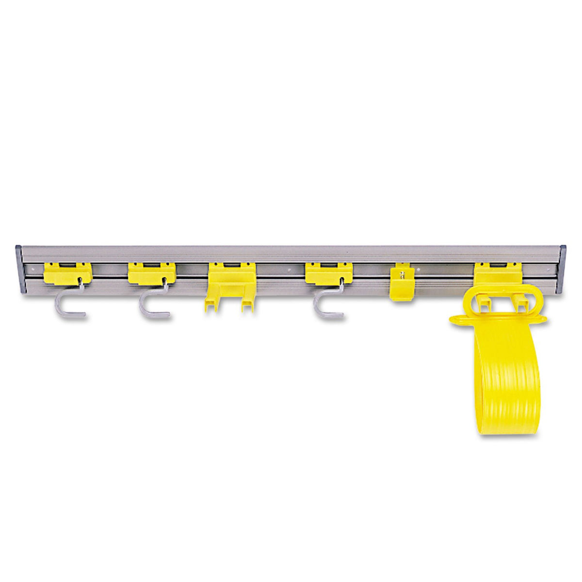 Rubbermaid Commercial Products – Organizador de Armario y Kit Portaherramientas de 86 cm, Ganchos en S para Colgar Herramientas con Mango, Soporte con Clip para Notas, Gris FG199300GRAY