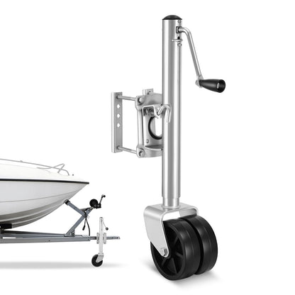 VEVOR Gato de Remolque con Rueda, Capacidad de Carga de 907 kg, con Rueda de PP y Mango Ergonómico, Rango de Elevación de 381-685 mm, Giratorio de 90°, para Autocaravanas, Barcos, Remolques