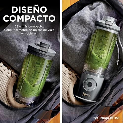 Ninja Blast Max Licuadora Portátil Vaso Desmontable Azul | Vaso Desmontable Fácil de Limpiar | Inalámbrica USB-C | Tapa Anti-derrames | Smoothies y Frozen