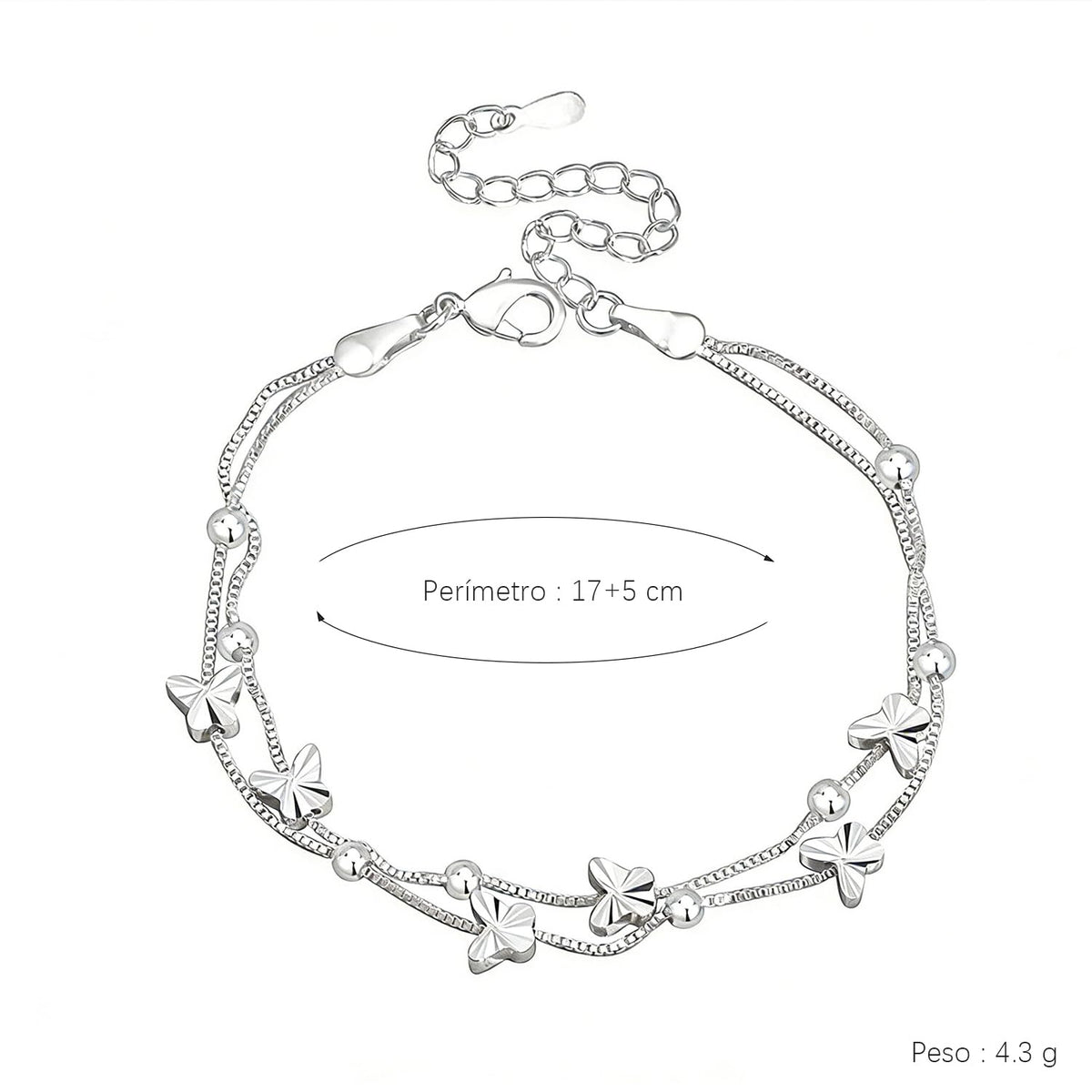 Xyphielle Pulsera de Mariposa de Plata 925 para Mujer, Ajustable, Regalo para Novia Esposa