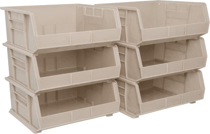 Akro-Mils 30235 Plastic Storage Stacking Hanging Akro Bin, 11-Inch by 11-Inch by 5-Inch, Stone, Case of 6