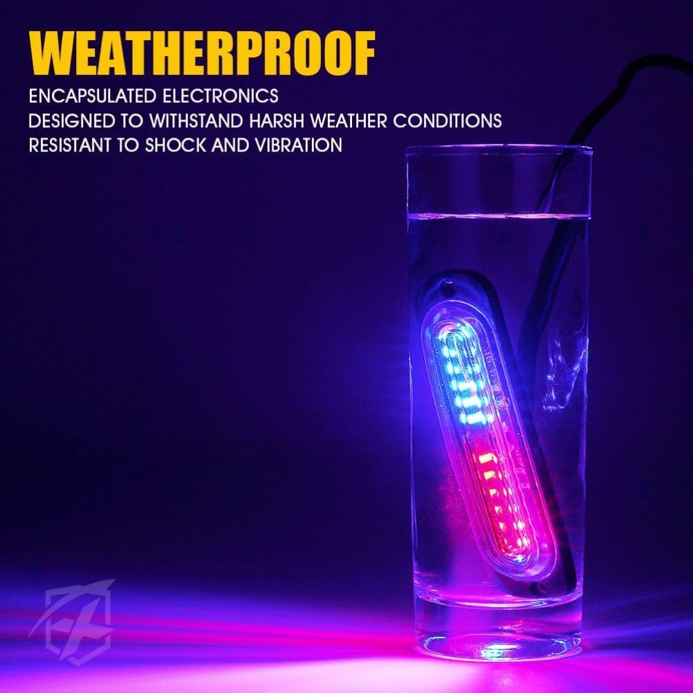 Xprite Kit de luces LED estroboscópicas de montaje en superficie rojas y azules para policía, con panel de control, luz de advertencia de emergencia y seguridad para parrilla, marcador de policía