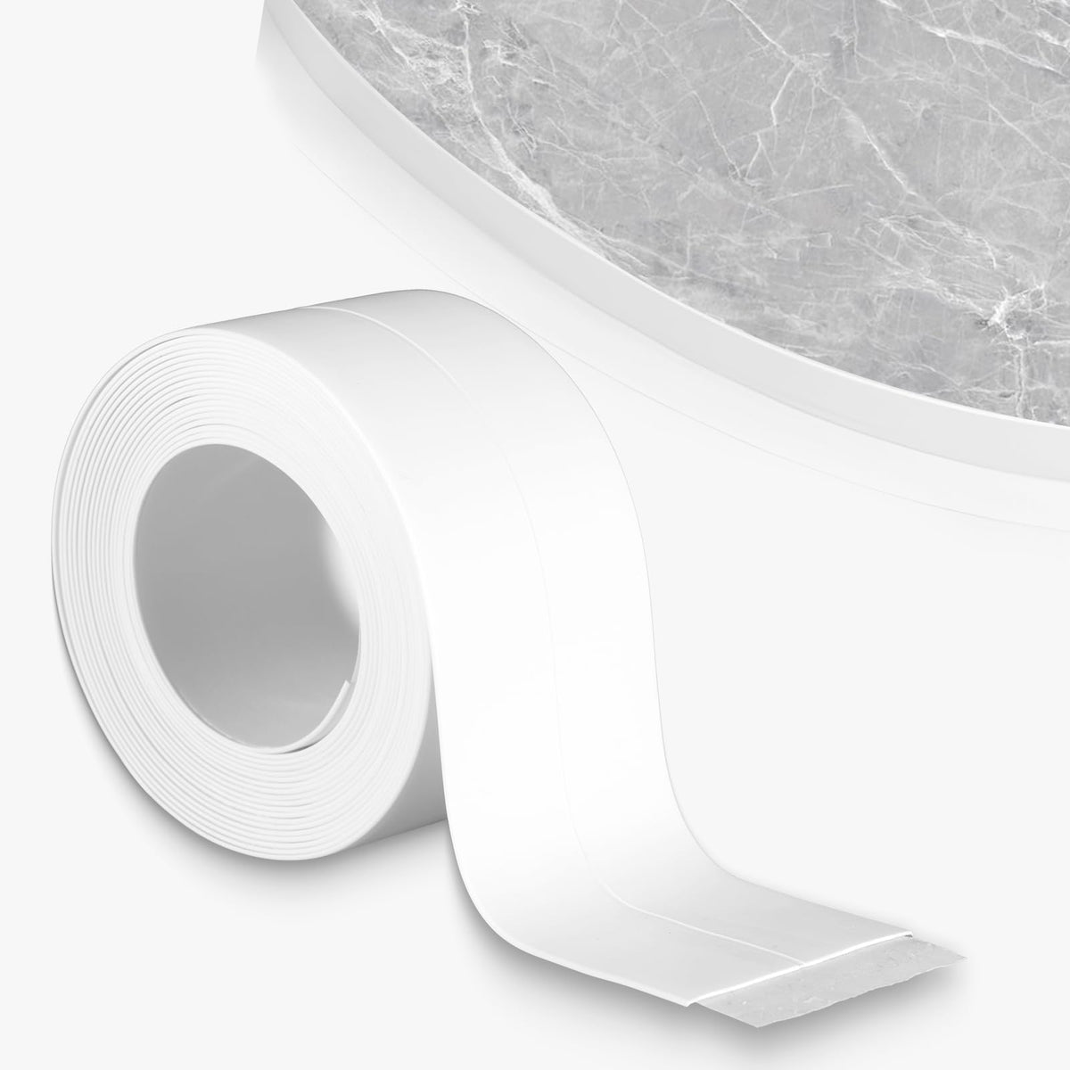 Cinta Selladora Autoadhesiva Blanca 3.8cmx3.2M, Impermeable | Banda Flexible Para Cubrir Juntas Y Bordes, Ayuda A Mantener Superficies Limpias En Diferentes Espacios Del Hogar