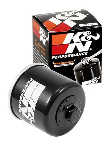 K&N Filtro de Aceite Powersports de Alto Rendimiento KN-138, Negro