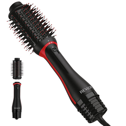 Revlon One-Step Volumizer PLUS Secador y Cepillo Voluminizador Barril Cerámica - Negro - Rojo